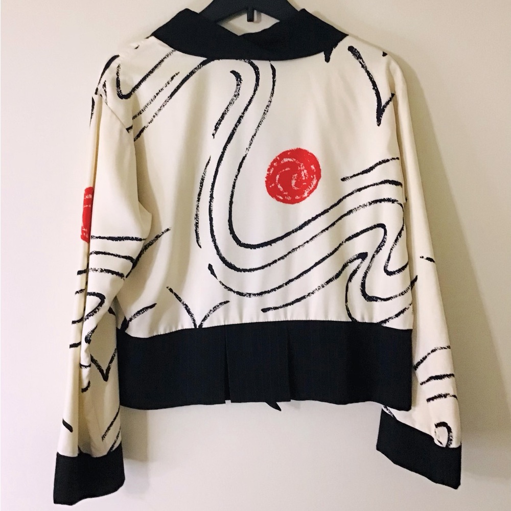 Graphic Print Silk Blend Jacket - Picture 2 of 9